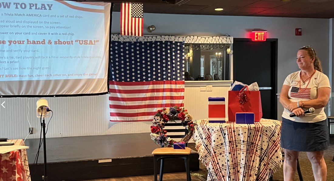 Trivia Night - patriotic prize table