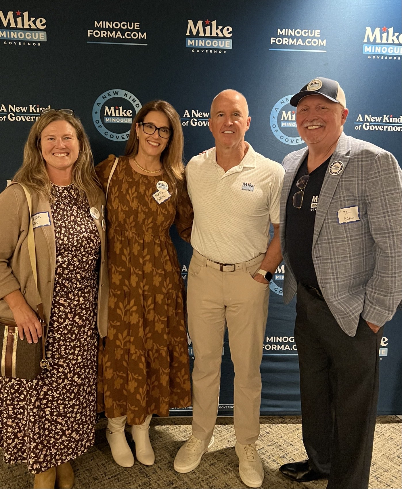 Supporters at a Mike Minogue for Governor event, October 2026